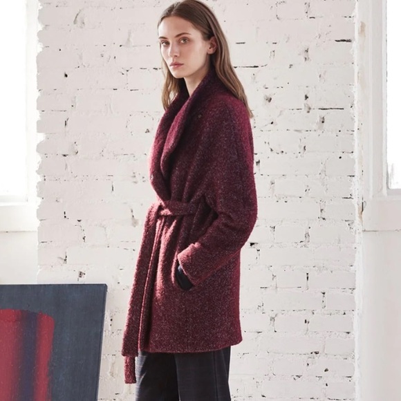 Cop. Copine “Yakitori” Wrap Coat In Aubergin Size 36 New Without Tags! - Picture 2 of 12